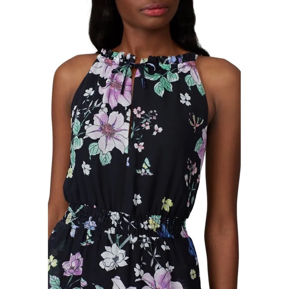 RTR Great Jones Navy Floral Neck Tie Dress - size medium - Picture 3 of 9